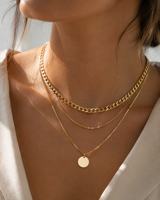 Colar Luna Layered | Correntes Douradas em Camadas
